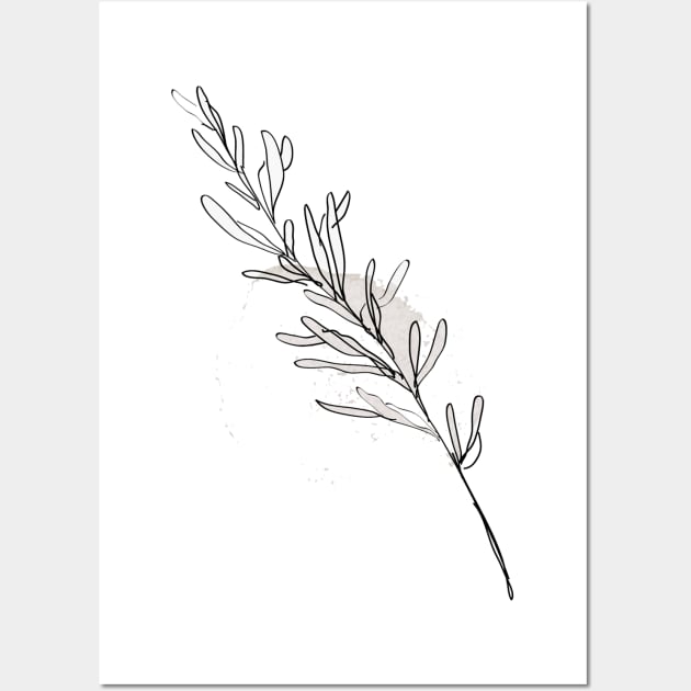 One Line Leaves Botanical Abstract Wall Art by My_Store